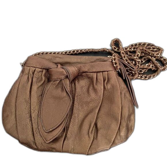Xavier Dirke Brown ShoulderCrossbody Chain Strap Evening Formal Wedding Handbag - Picture 1 of 4